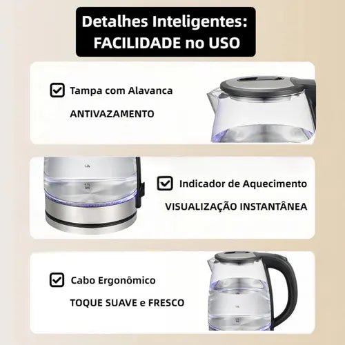 Chaleira Elétrica Agratto CE-01 | 1,8L – Pratic Inox ⚡☕
