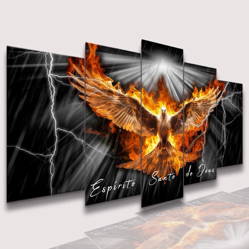 Conjunto Quadro Decorativo Mosaico Leão de Juda Cristão o Kit Parede Sala e Quarto PVC Decoração