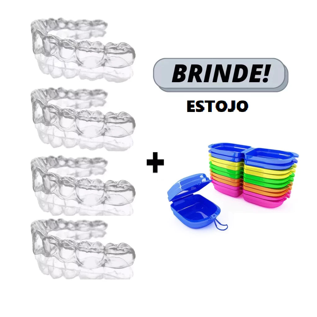 Kit 4x Placas Protetoras Bucais Anti Ranger de Dentes + Estojo 🛡️