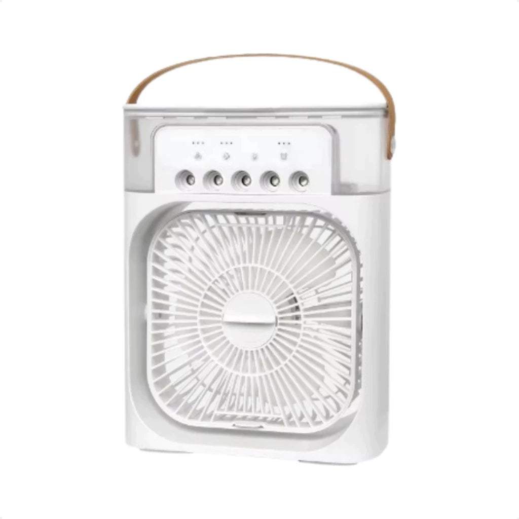 Mini Ar Condicionado Climatizador Umidificador Ventilador Agua Com LED Portátil
