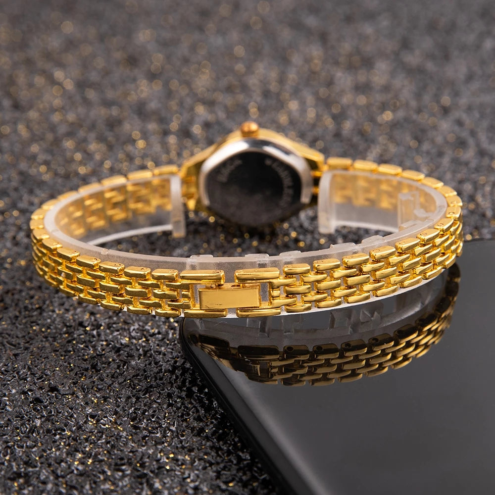 Relogio Feminino Luxo Ouro De Anal Gico Quartz Relogios Femininos De Pulso Elegante Moda Mostrador Redondo