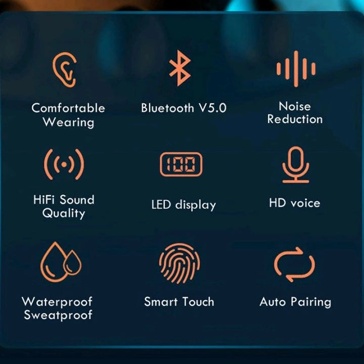F9 M10 Sem Fio Grande-Bateria V5.3 No-Delay Living-Fone De Ouvido À Prova D'água