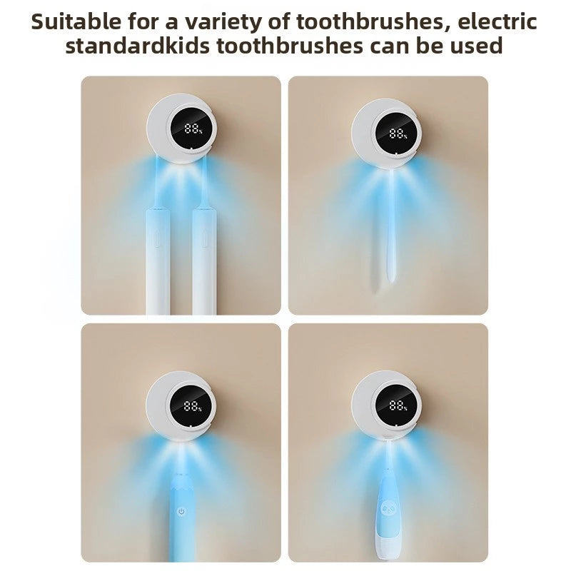 Escova de dentes esterilizador inteligente esterilização ultravioleta elétrica secagem sem perfuração fixado na parede