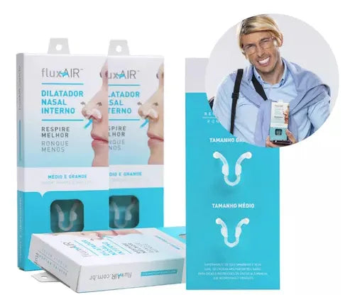 Flux Air Clip Dilatador Nasal Respire Melhor 😴🌙 2 Unidades sendo um dispositivo Médio e outro Grande