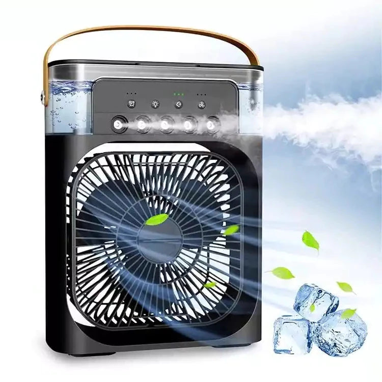 Mini Ar Condicionado Climatizador Umidificador Ventilador Agua Com LED Portátil