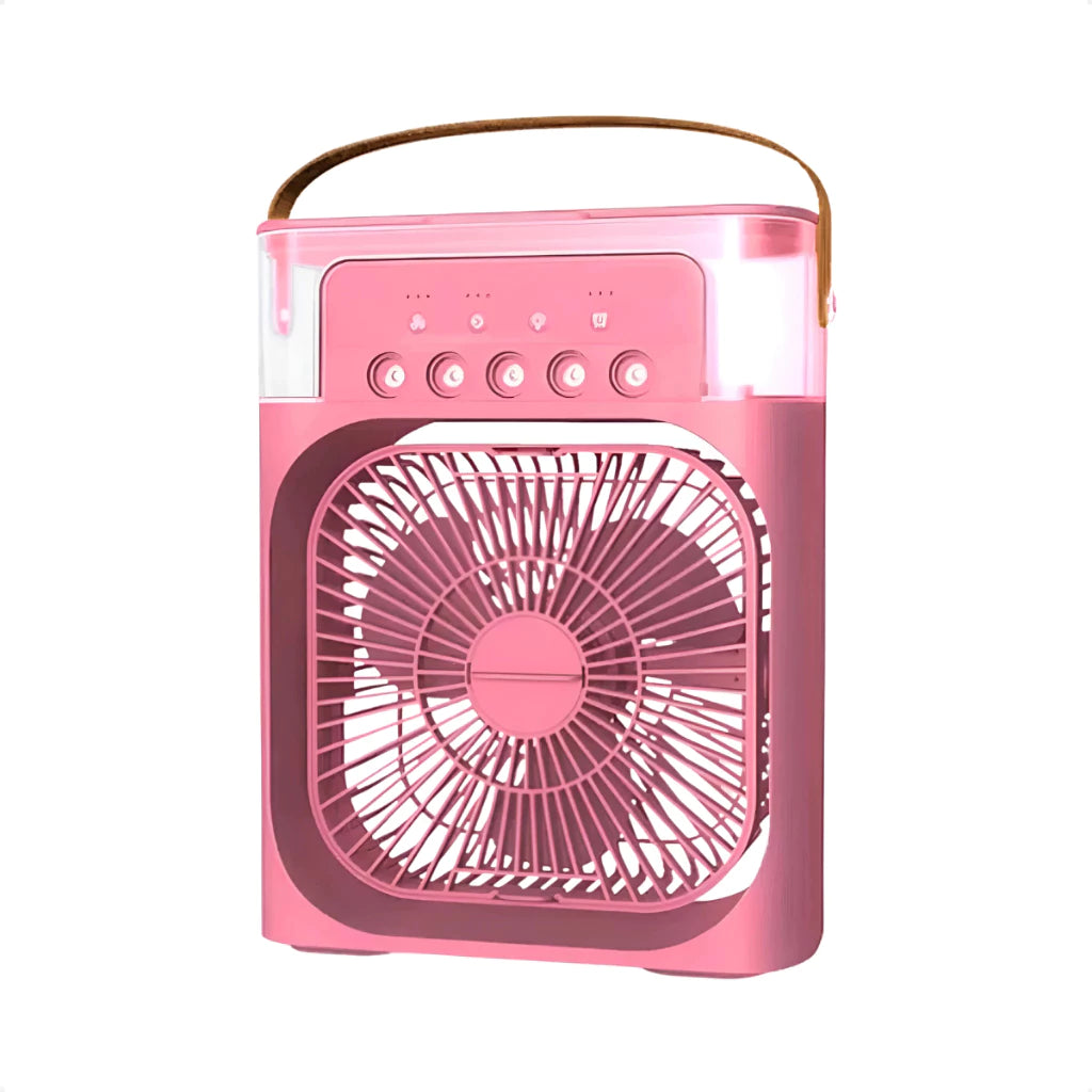 Mini Ar Condicionado Climatizador Umidificador Ventilador Agua Com LED Portátil