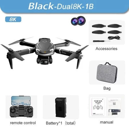 Novo Drone V88 8K Profissional HD Aéreo Câmera Dupla Evitar Obstáculos Quadcopter