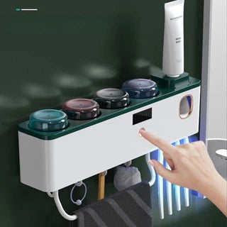 Aplicador Pasta de Dente Suporte Dispenser Escova Automático Com Esterilizador Uv + 2 PCS COPOS -K9