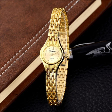 Relogio Feminino Luxo Ouro De Anal Gico Quartz Relogios Femininos De Pulso Elegante Moda Mostrador Redondo
