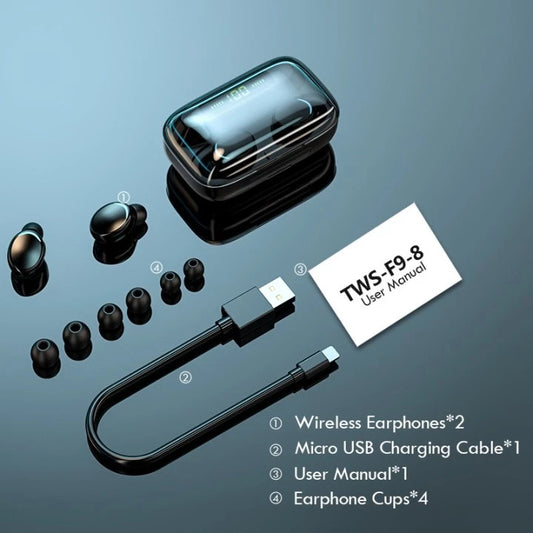 F9 M10 Sem Fio Grande-Bateria V5.3 No-Delay Living-Fone De Ouvido À Prova D'água